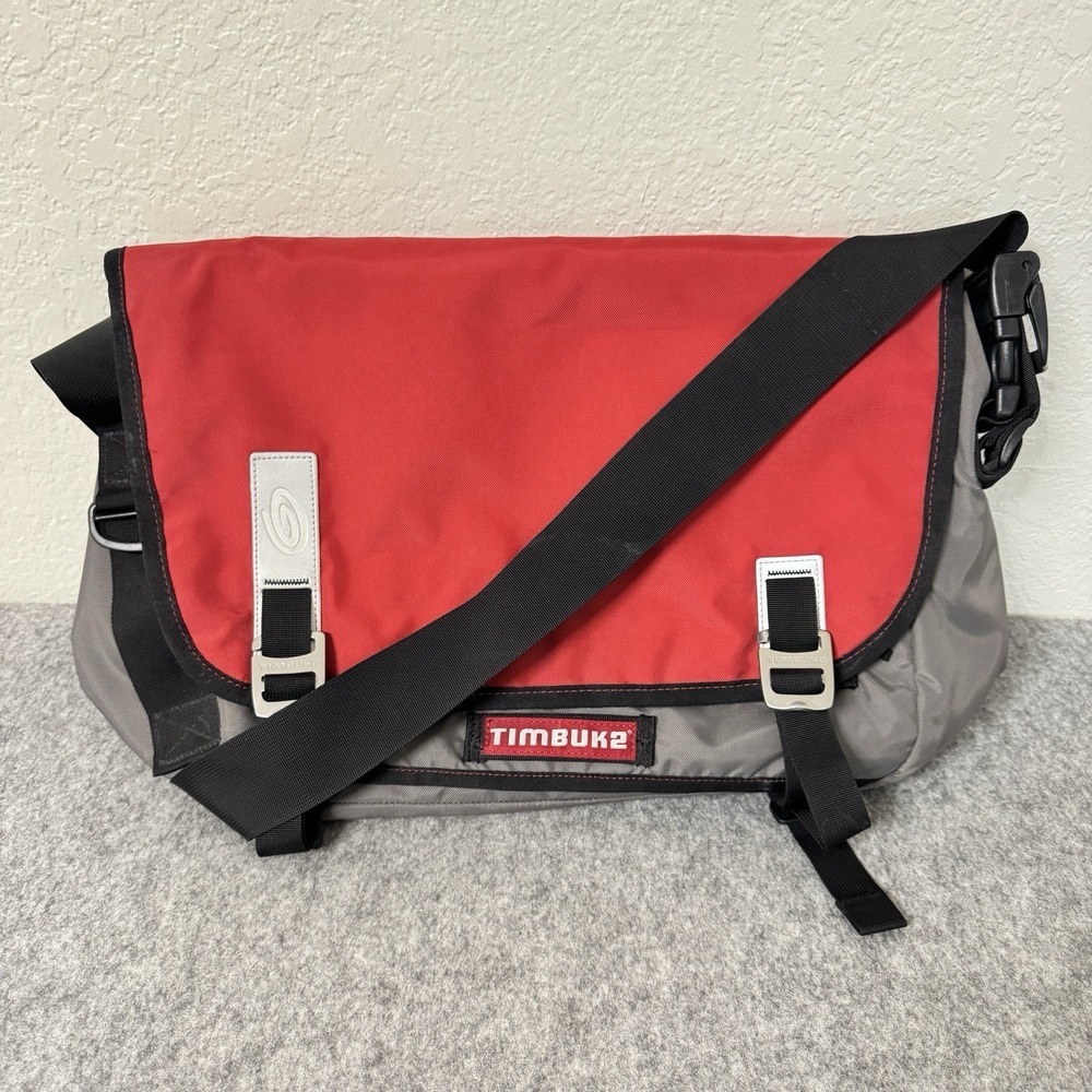 Timbuk2 Command Messenger Bag Mens Red Gray Laptop Travel Commute Work Carry EDC